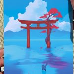Japanese Cat Shrine Tori Gate A3 Poster